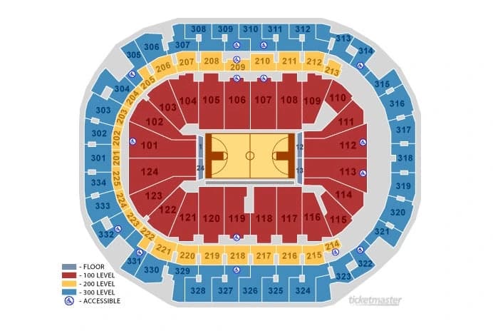 American Airlines Center: Seating chart, Basketball Seating Map. Use the source chart for section and row details.