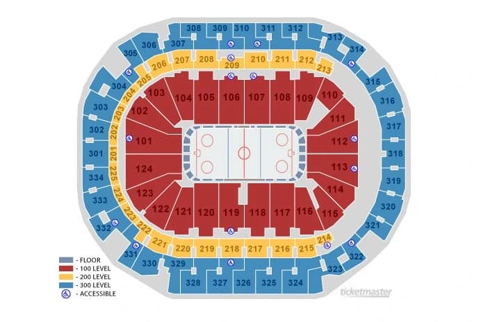 American Airlines Center: Seating chart, Hockey Seating Map. Use the source chart for section and row details.