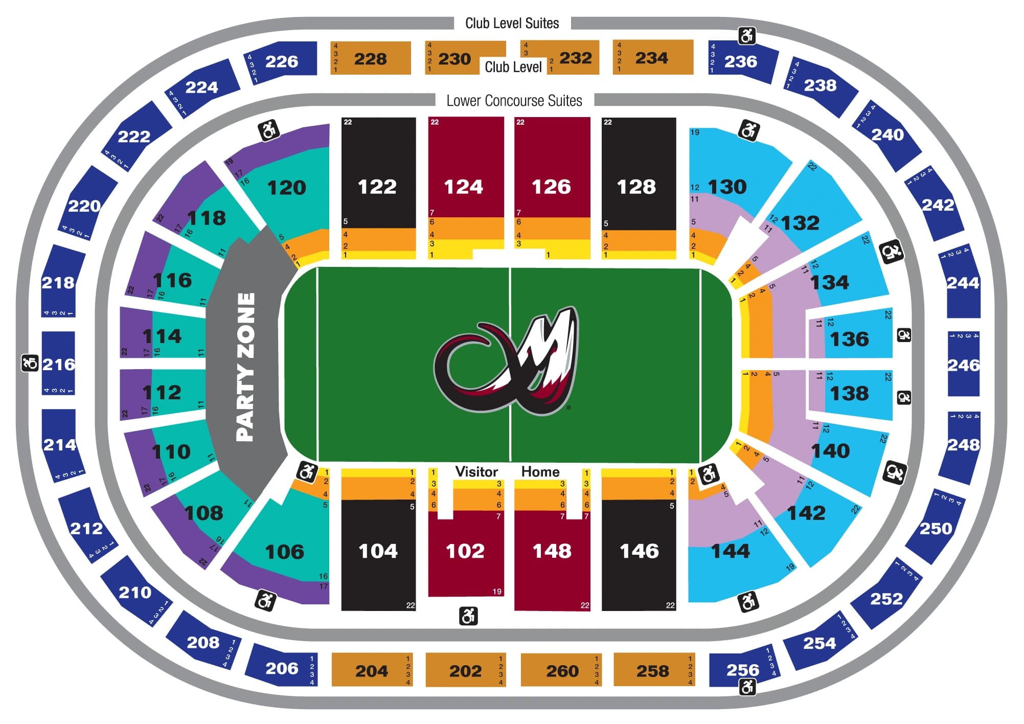 Ball Arena: Seating chart, Ball Arena — official 2025 lacrosse seating chart. Use the source chart for section and row details.