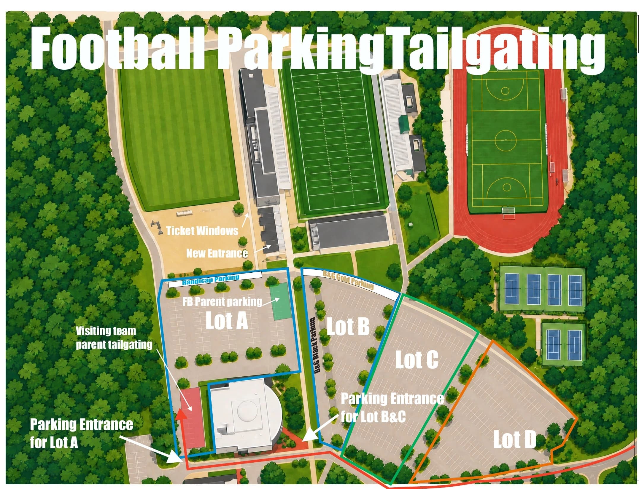 Beirne Stadium: Venue layout, Football parking and tailgating · October 3, 2026 guide. Use the original map for routes and visitor facilities.
