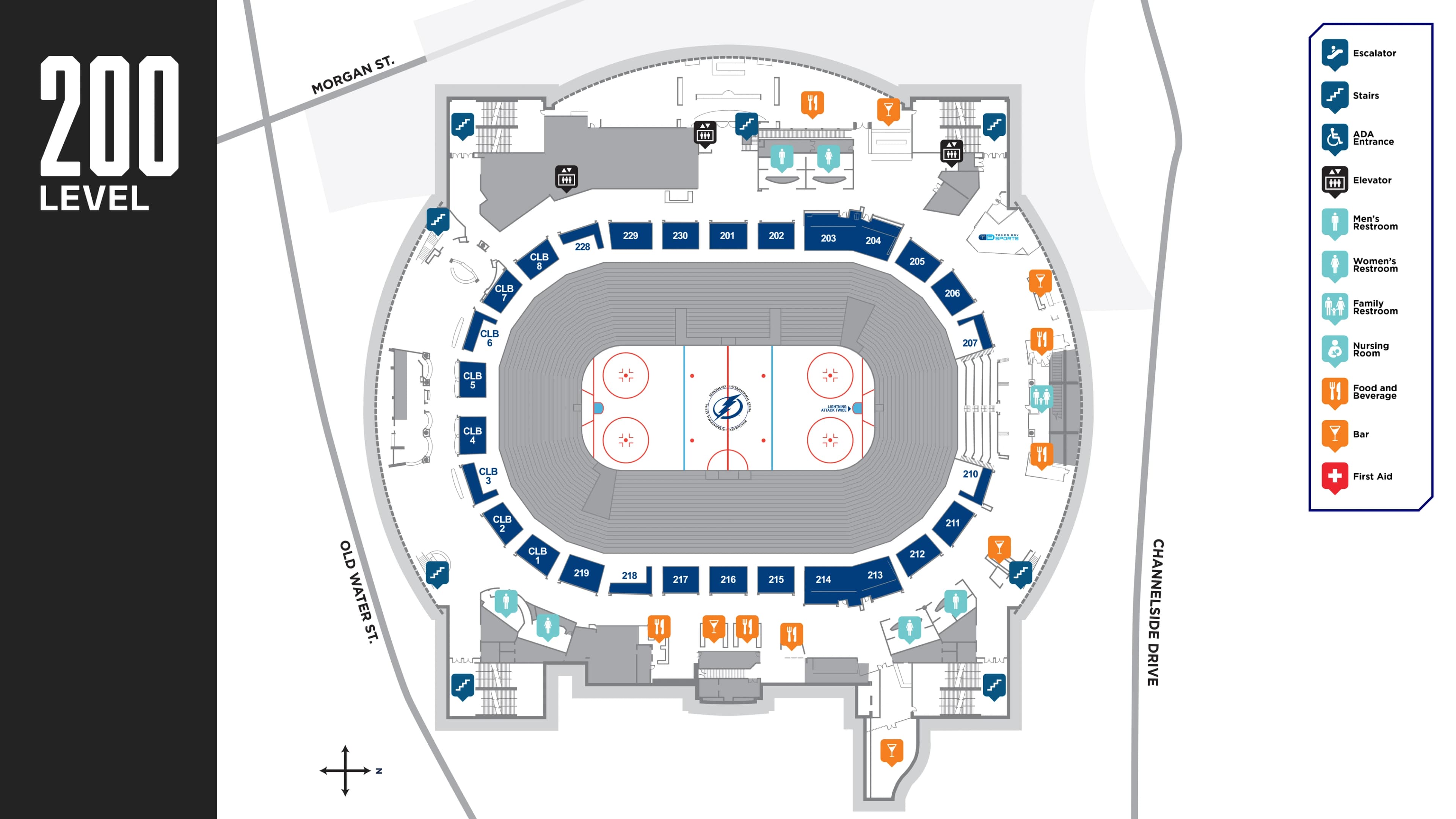 Benchmark International Arena: Seating chart, Benchmark International Arena — June 2026 club-level sections. Use the source chart for section and row details.