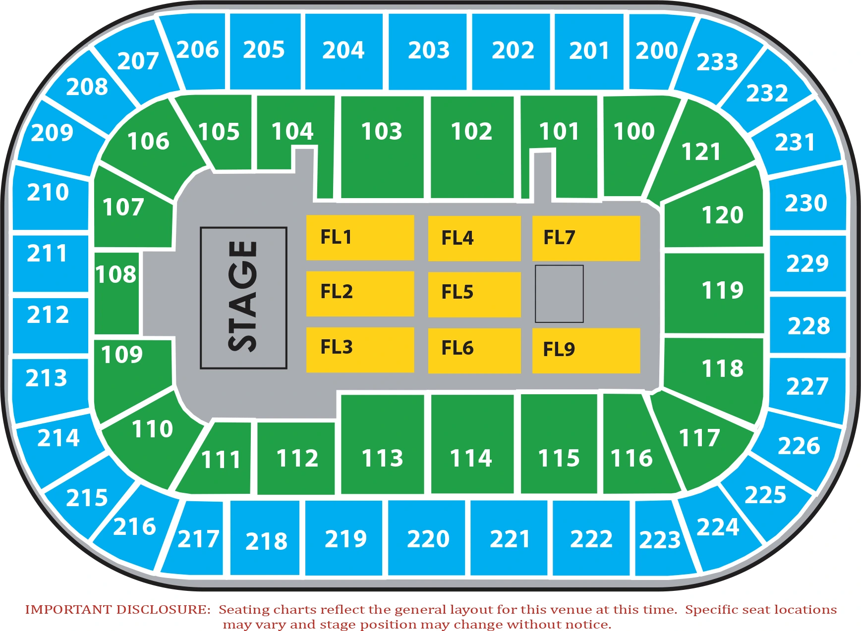 Bon Secours Wellness Arena: Seating chart, Bon Secours Wellness Arena — 360-degree end-stage concert. Use the source chart for section and row details.