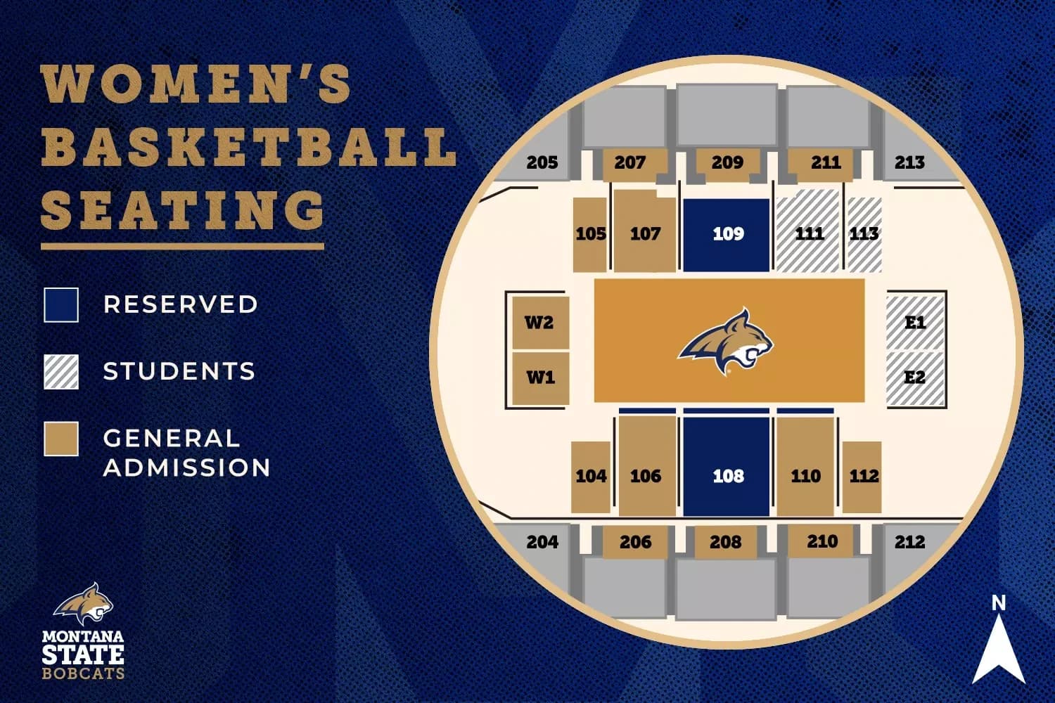 Brick Breeden Fieldhouse: Seating chart, Women's basketball · 2026. Use the source chart for section and row details.