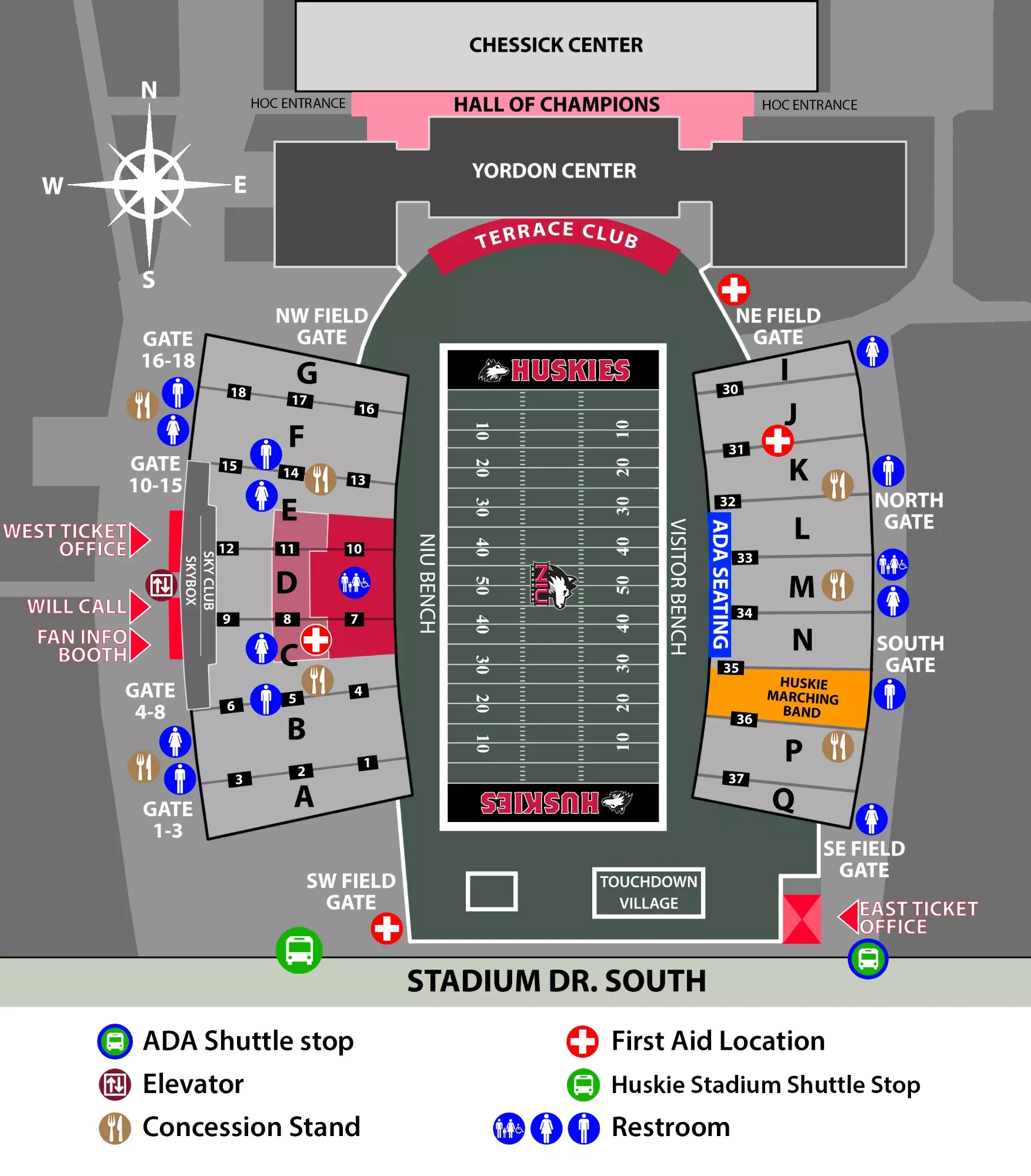Brigham Field at Huskie Stadium: Seating chart, Football sections and gates · official 2024 map. Use the source chart for section and row details.