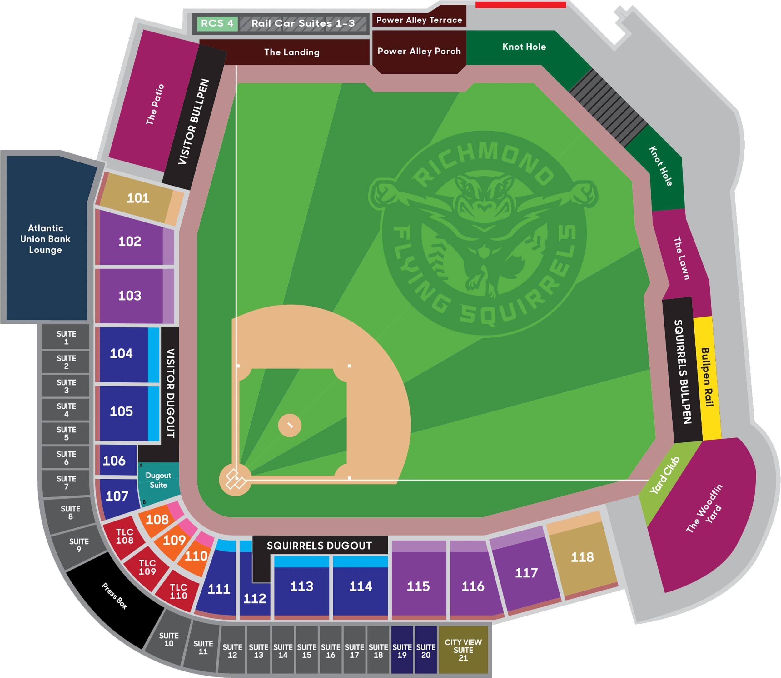 CarMax Park: Seating chart, CarMax Park — official-linked numbered seating chart. Use the source chart for section and row details.