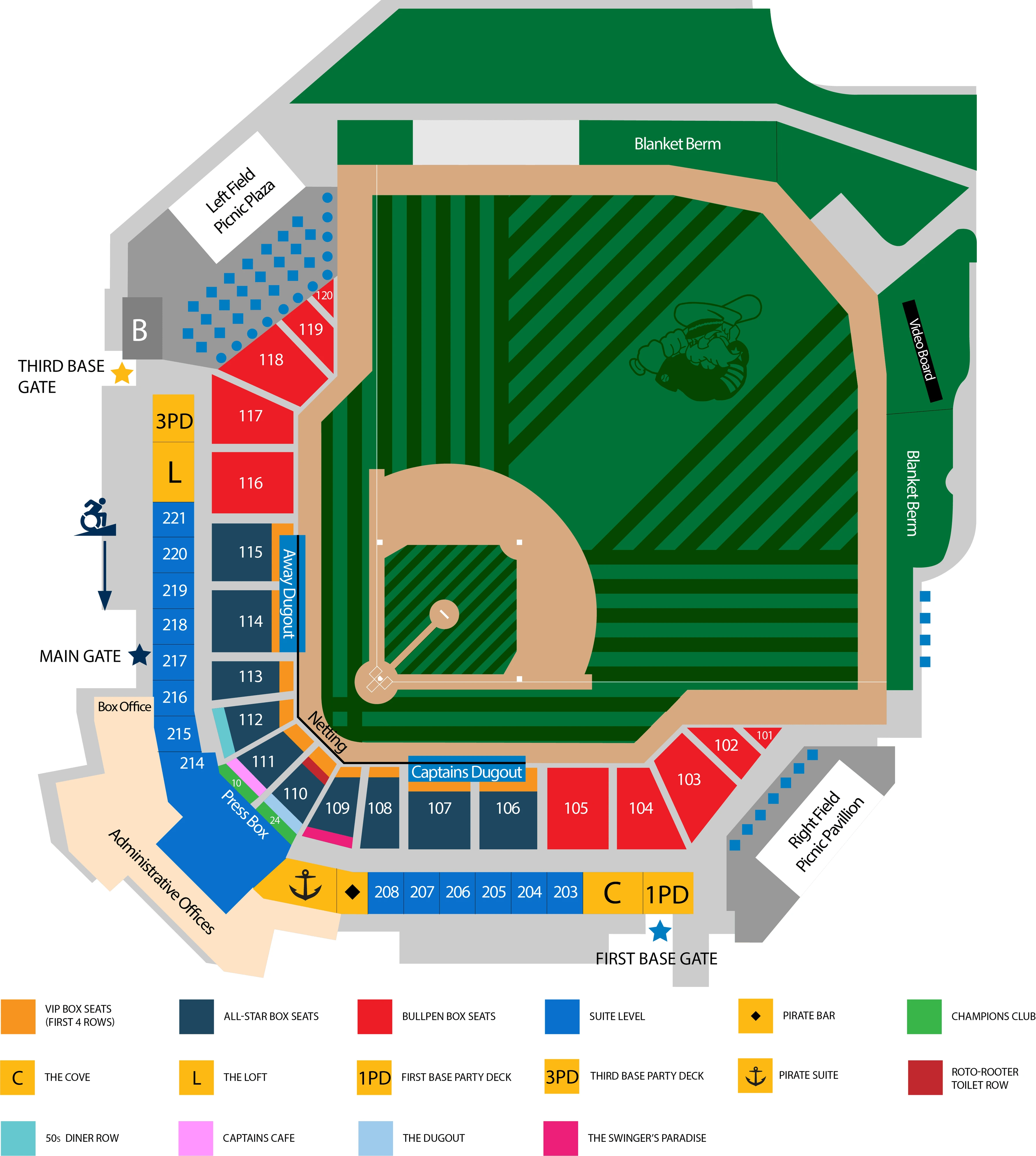 Classic Auto Group Park: Seating chart, Classic Auto Group Park — official-linked sections and amenities. Use the source chart for section and row details.