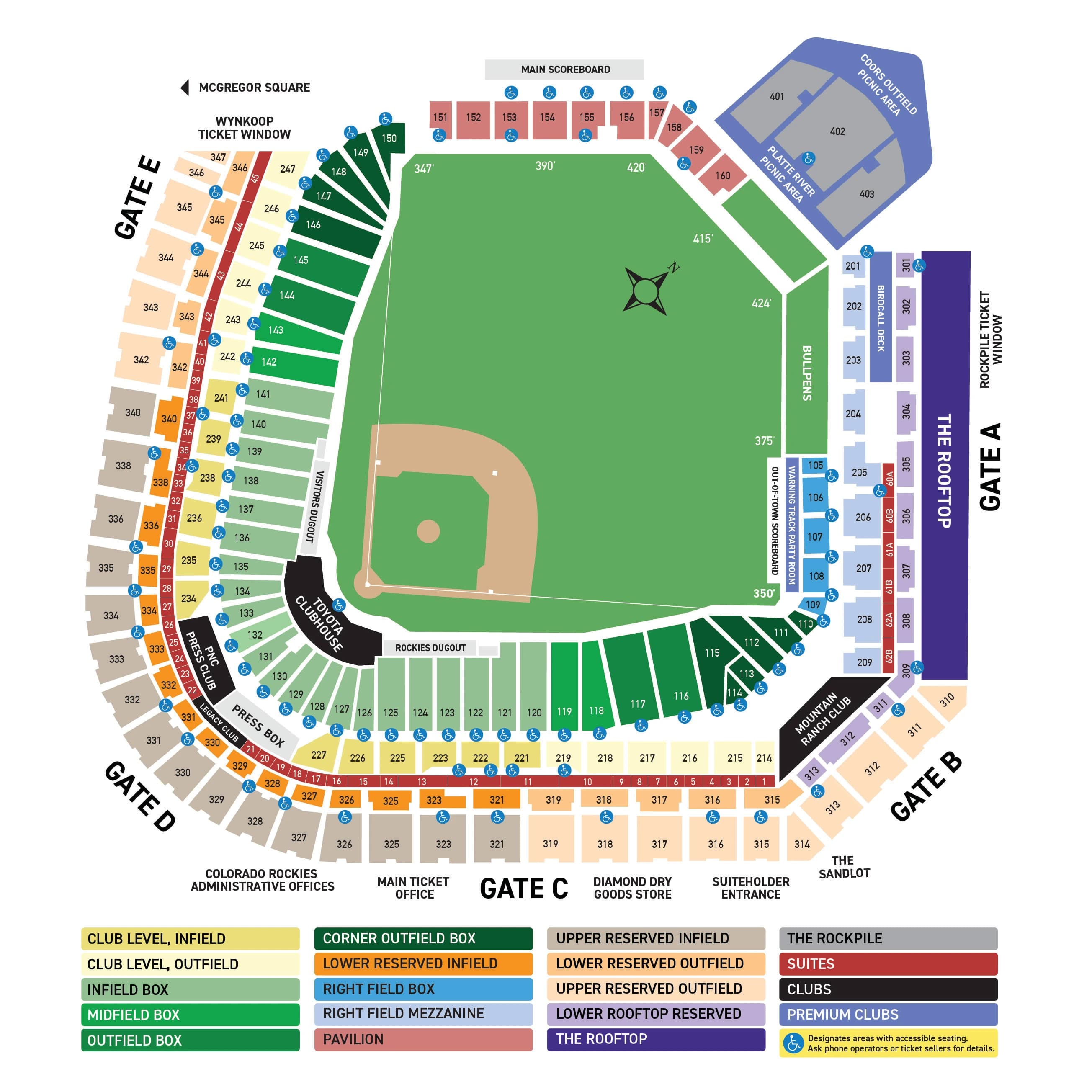Coors Field: Seating chart, Coors Field — official baseball seating chart. Use the source chart for section and row details.