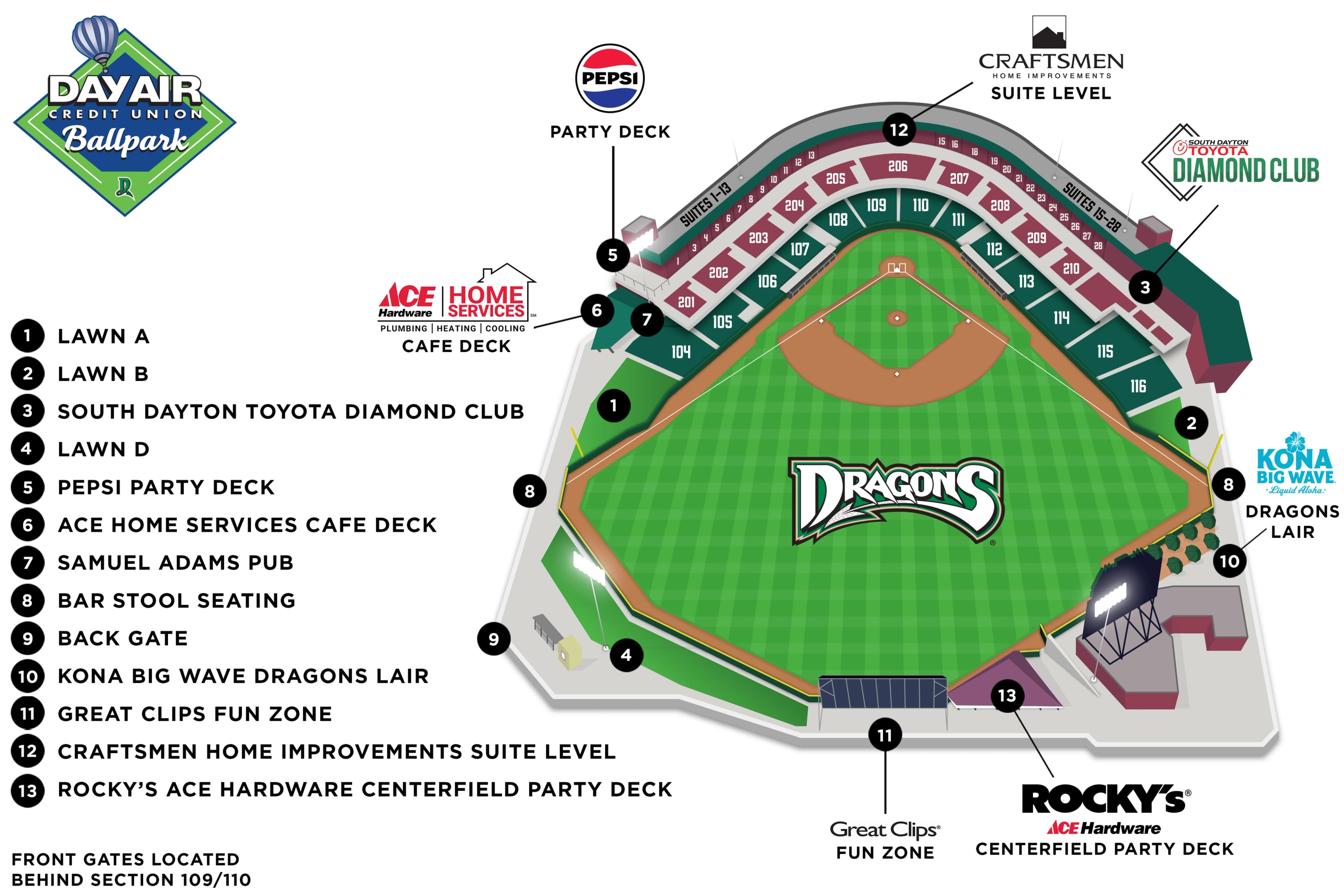 Day Air Ballpark: Seating chart, Day Air Ballpark — official April 2026 seating diagram. Use the source chart for section and row details.