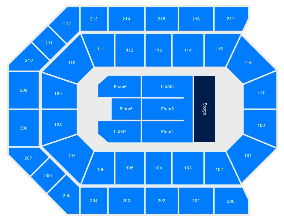 Dignity Health Arena: Seating chart, Arena. Use the source chart for section and row details.