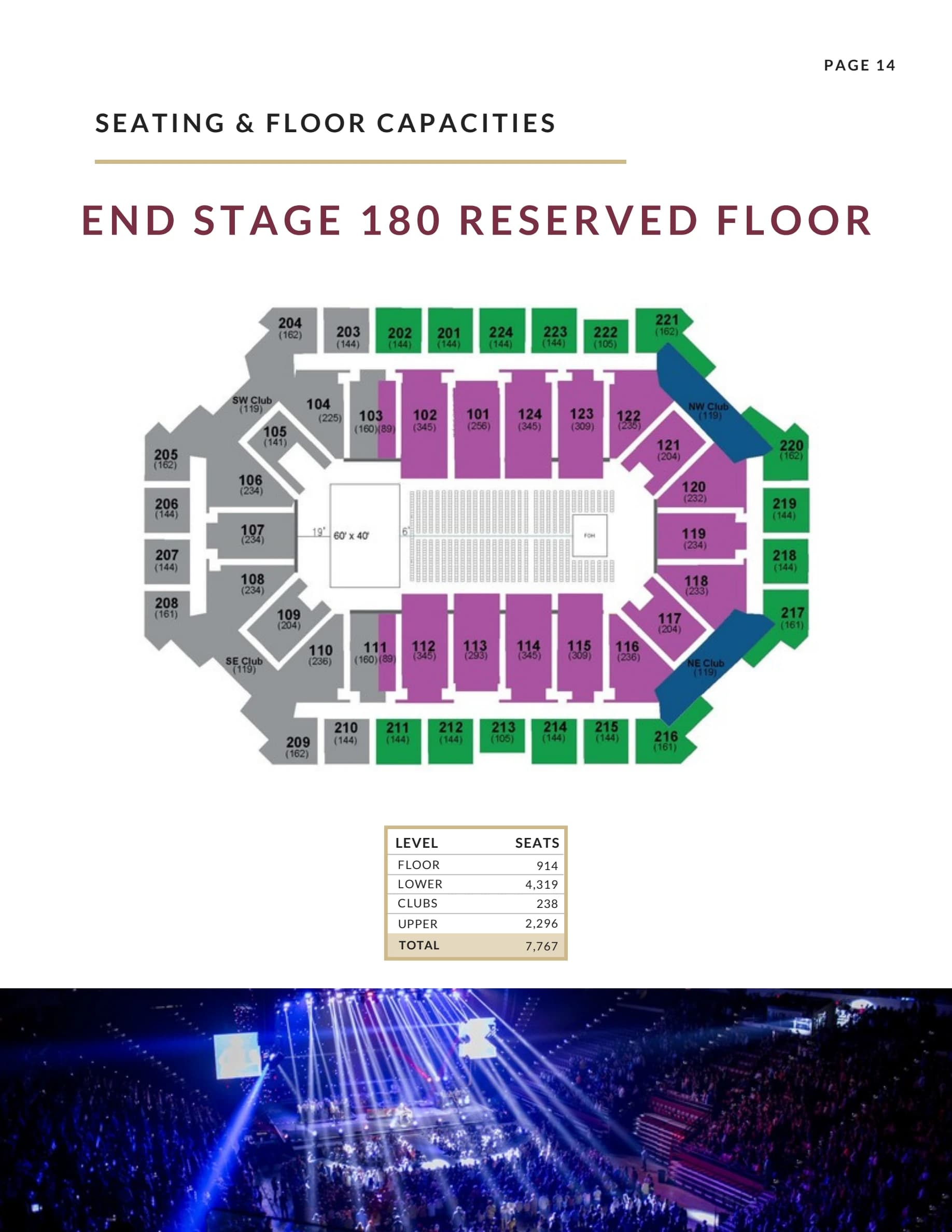 Donald L. Tucker Civic Center: Seating chart, Donald L. Tucker Civic Center — 2026 reserved-floor concert. Use the source chart for section and row details.