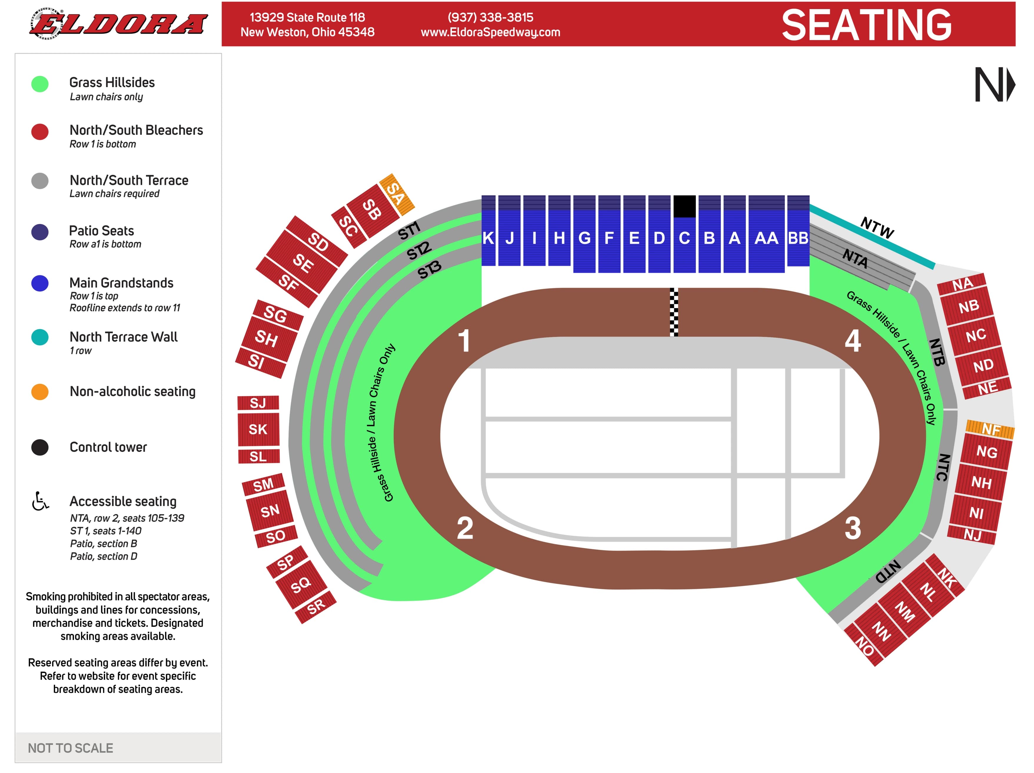 Eldora Speedway: Seating chart, Motor racing · 2026. Use the source chart for section and row details.