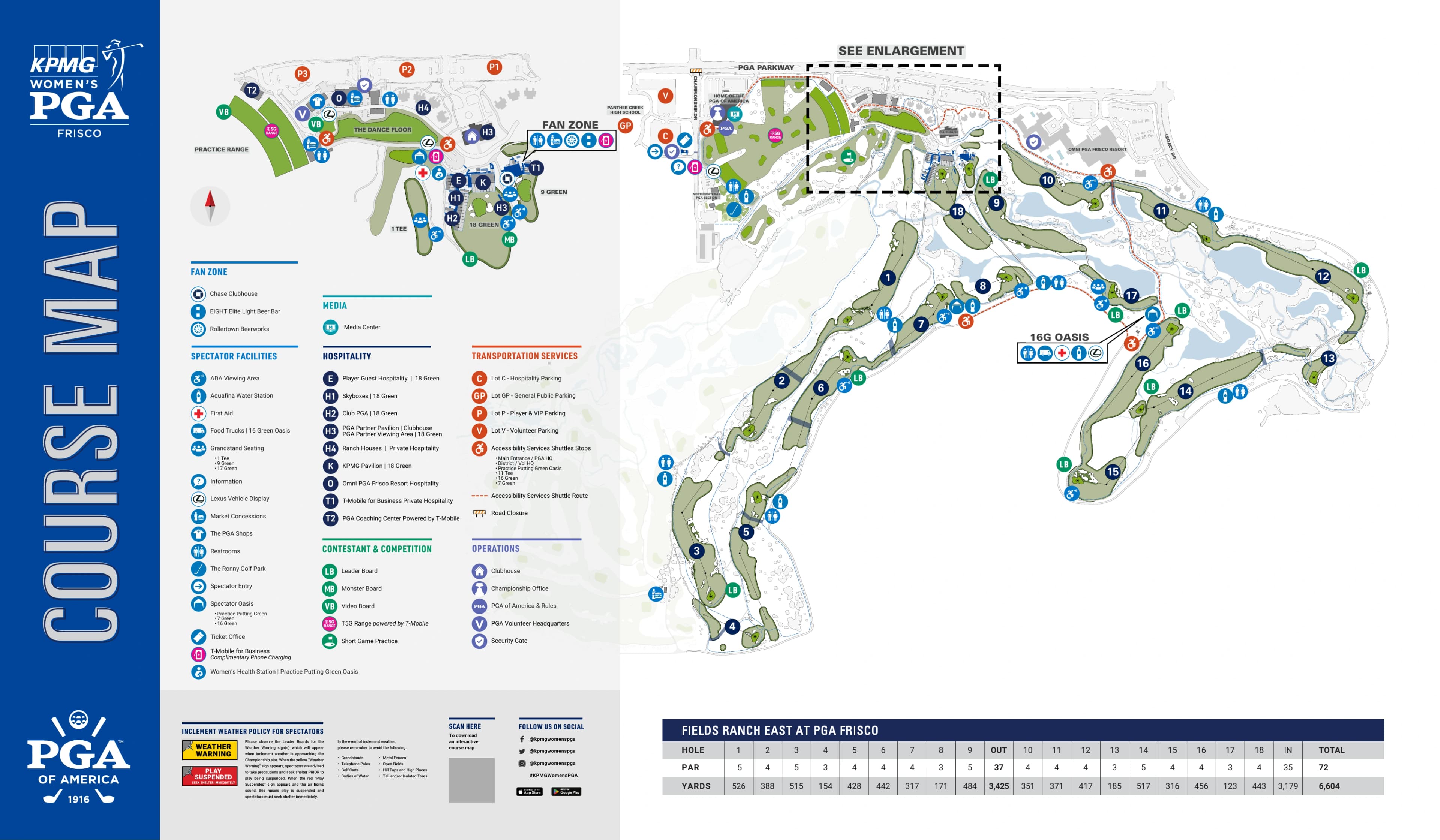 Fields Ranch East: Venue layout, Fields Ranch East · June 2025 championship course and visitor reference. Use the original map for routes and visitor facilities.