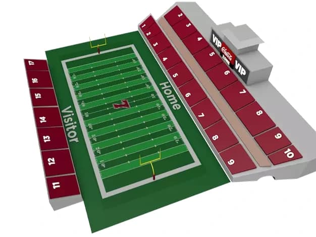 Fisher Stadium: Seating chart, Football seating · official game-day hub. Use the source chart for section and row details.