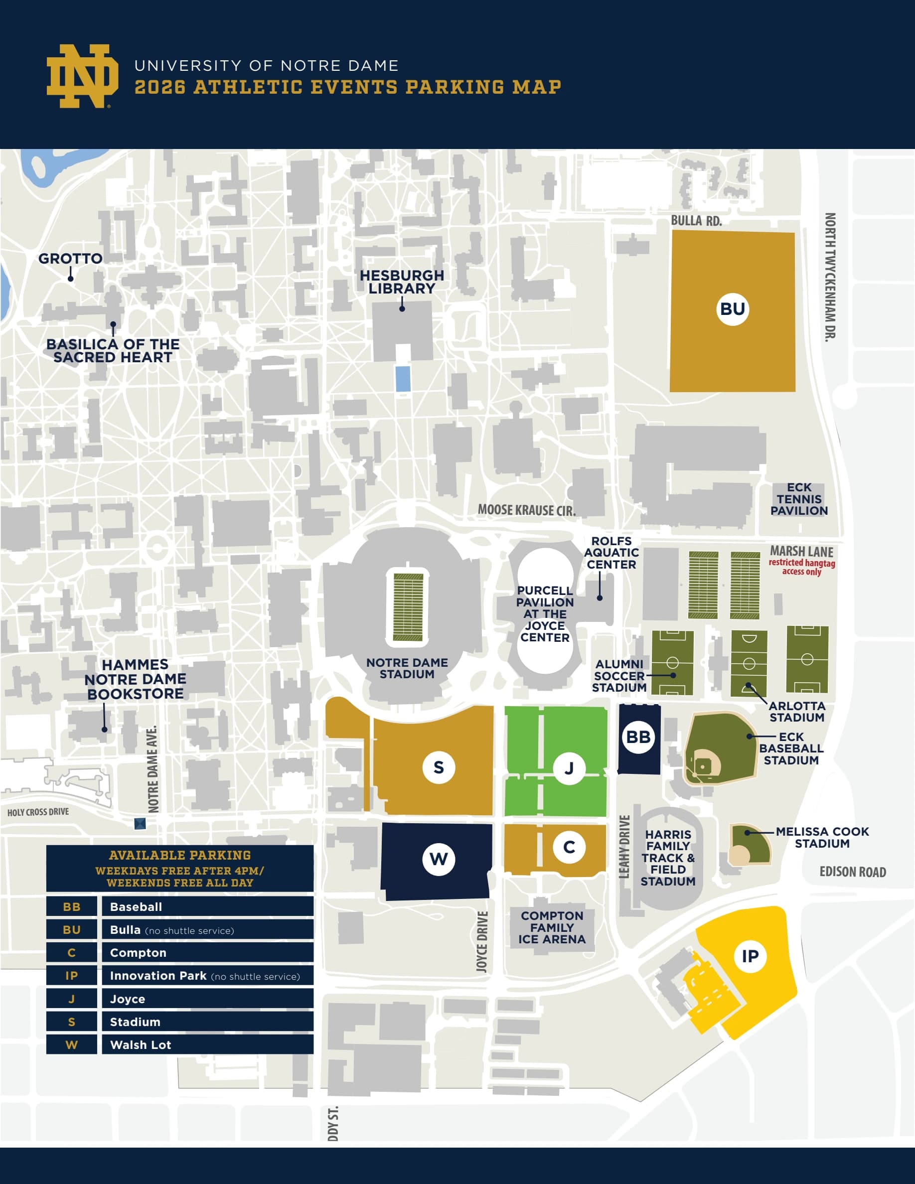 Frank Eck Stadium: Venue layout, Frank Eck Stadium — official 2026 athletics parking plan. Use the original map for routes and visitor facilities.