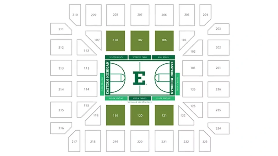 George Gervin GameAbove Center: Seating chart, Basketball. Use the source chart for section and row details.