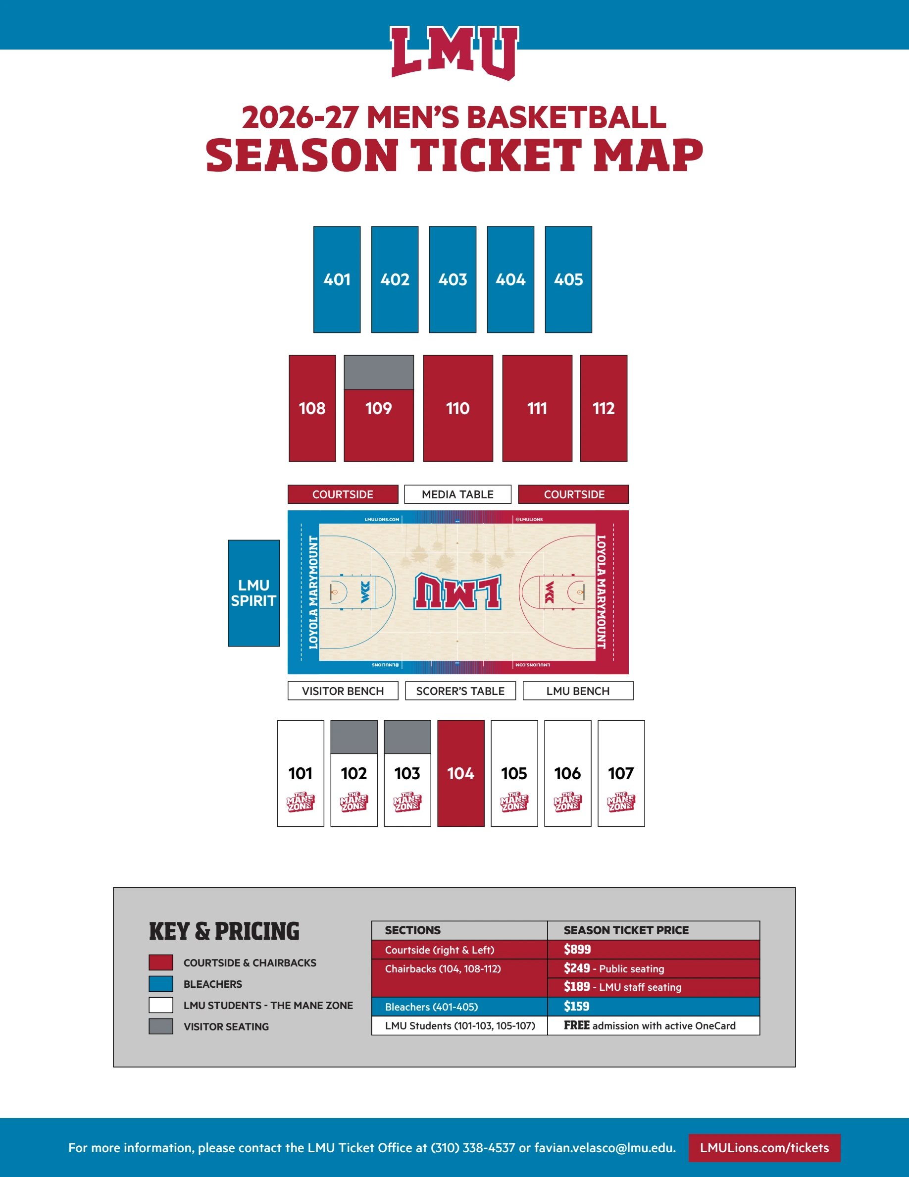 Gersten Pavilion: Seating chart, Gersten Pavilion — 2026–27 men’s basketball seating. Use the source chart for section and row details.