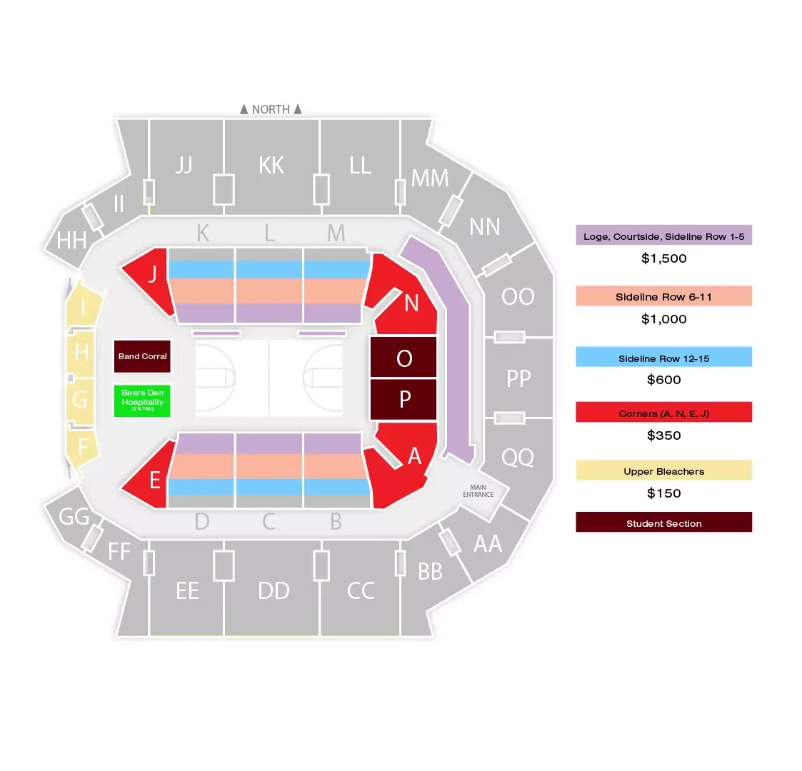 Great Southern Bank Arena: Seating chart, Great Southern Bank Arena — 2026–27 men’s basketball. Use the source chart for section and row details.
