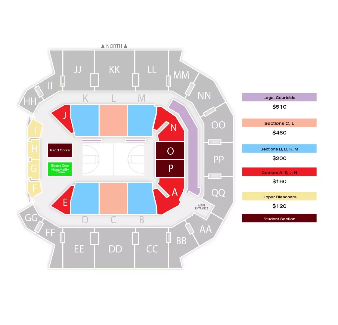 Great Southern Bank Arena: Seating chart, Great Southern Bank Arena — 2026–27 women’s basketball. Use the source chart for section and row details.
