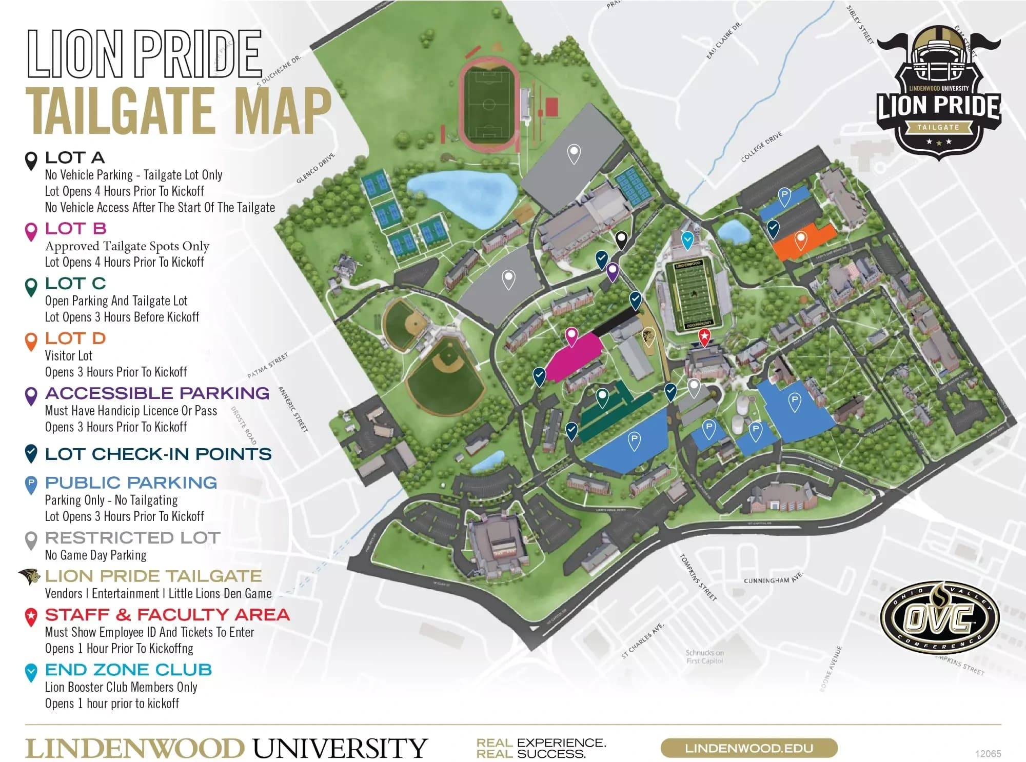 Harlen C. Hunter Stadium: Venue layout, Football tailgating and parking · linked 2024 map. Use the original map for routes and visitor facilities.