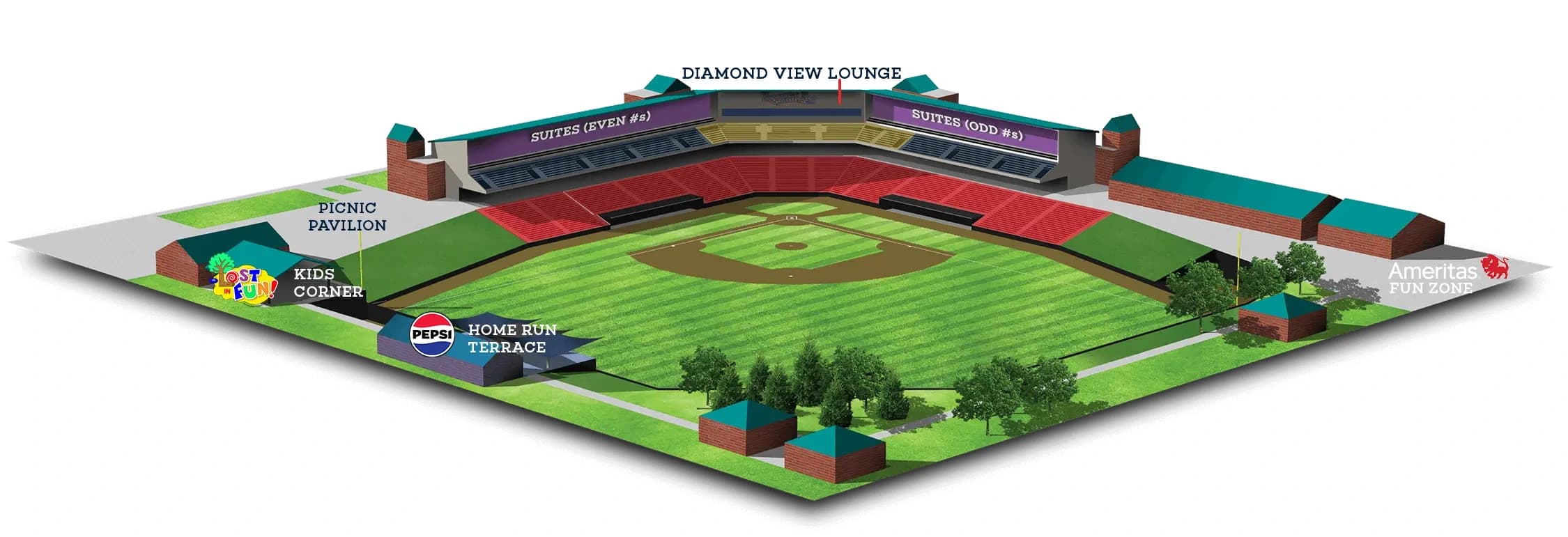Haymarket Park: Venue layout, Haymarket Park — operator-published 2026 amenities layout. Use the original map for routes and visitor facilities.