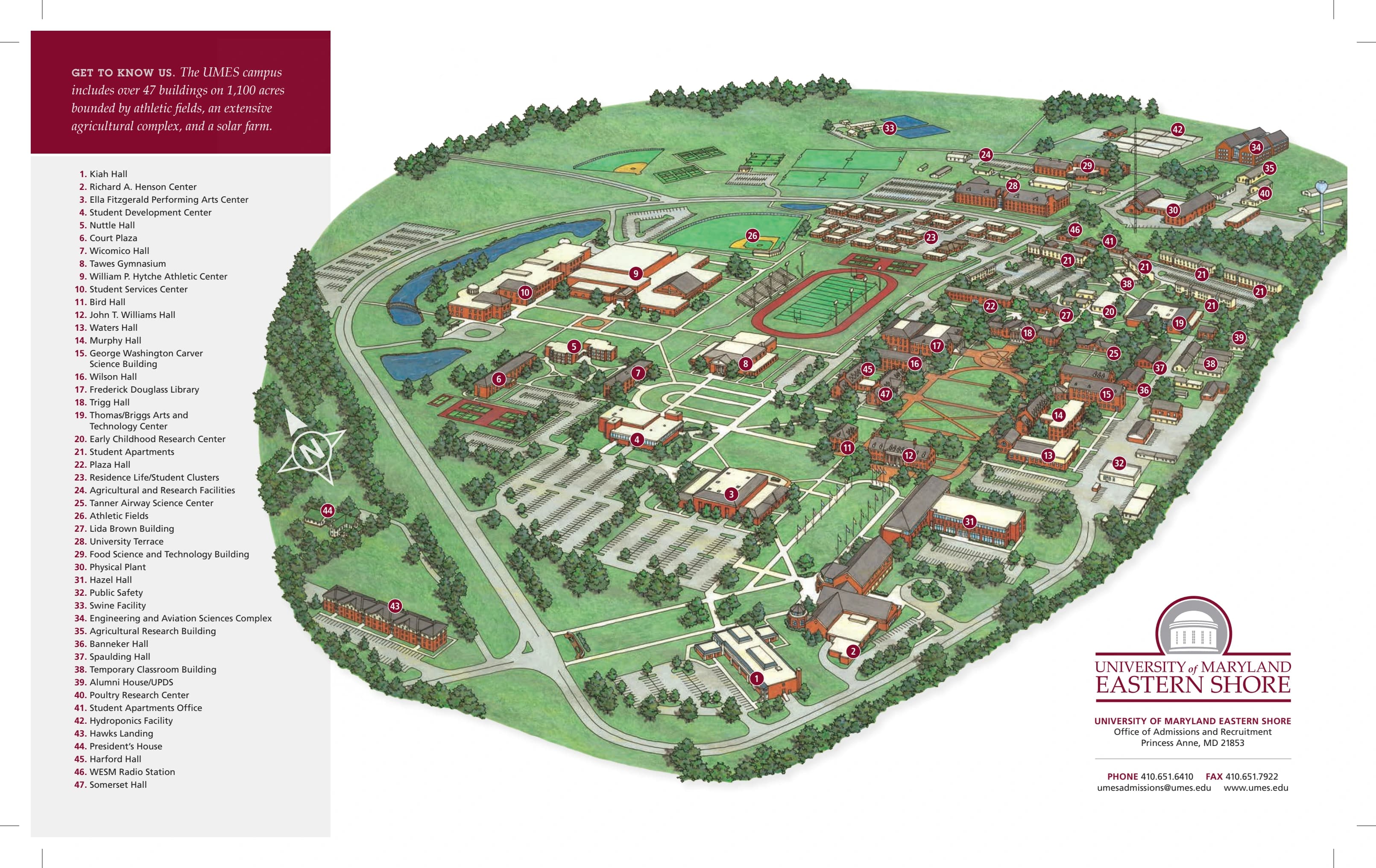 Hytche Athletic Center: Venue layout, UMES campus — Hytche Athletic Center location. Use the original map for routes and visitor facilities.