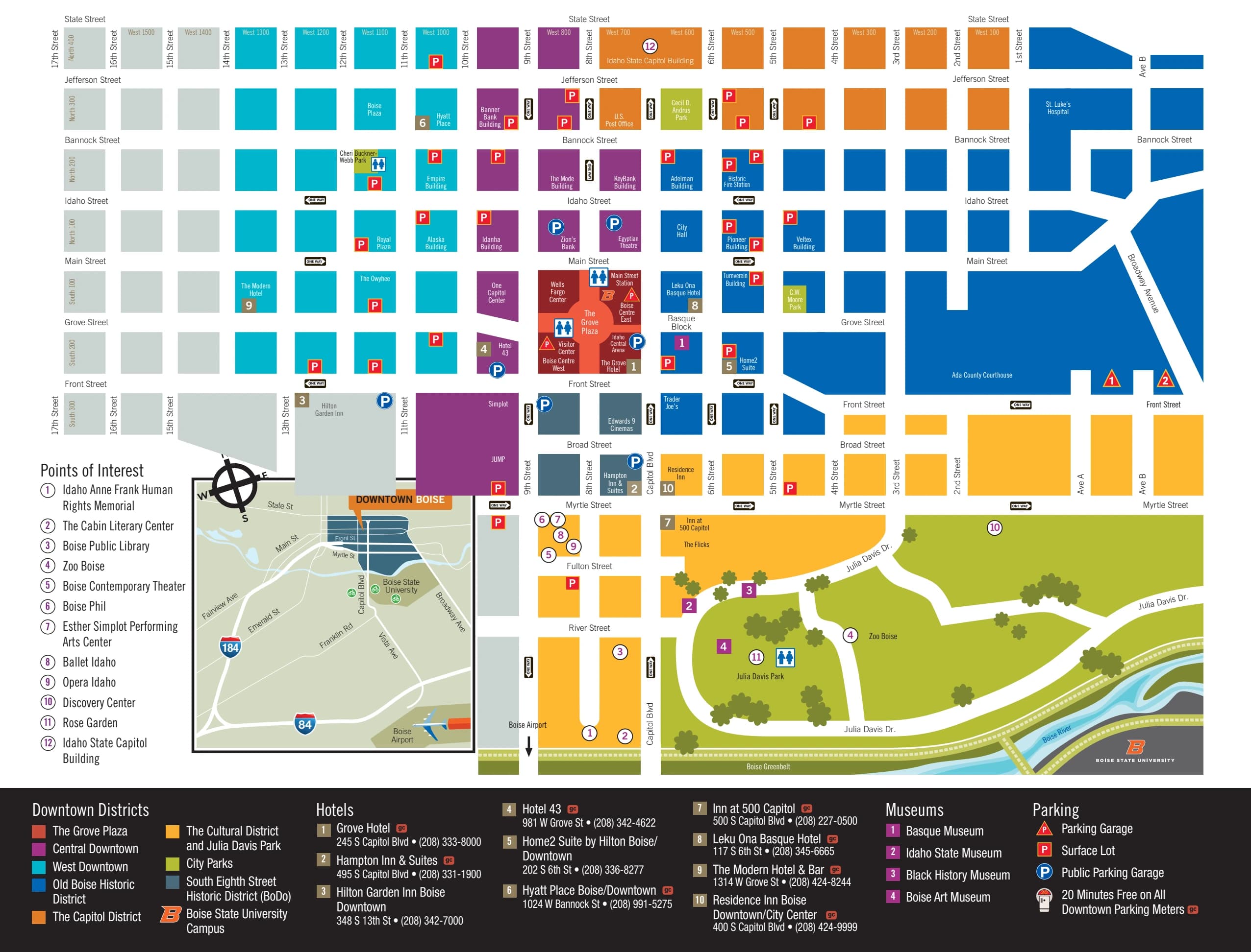 Idaho Central Arena: Venue layout, Idaho Central Arena — official downtown Boise arrival map. Use the original map for routes and visitor facilities.