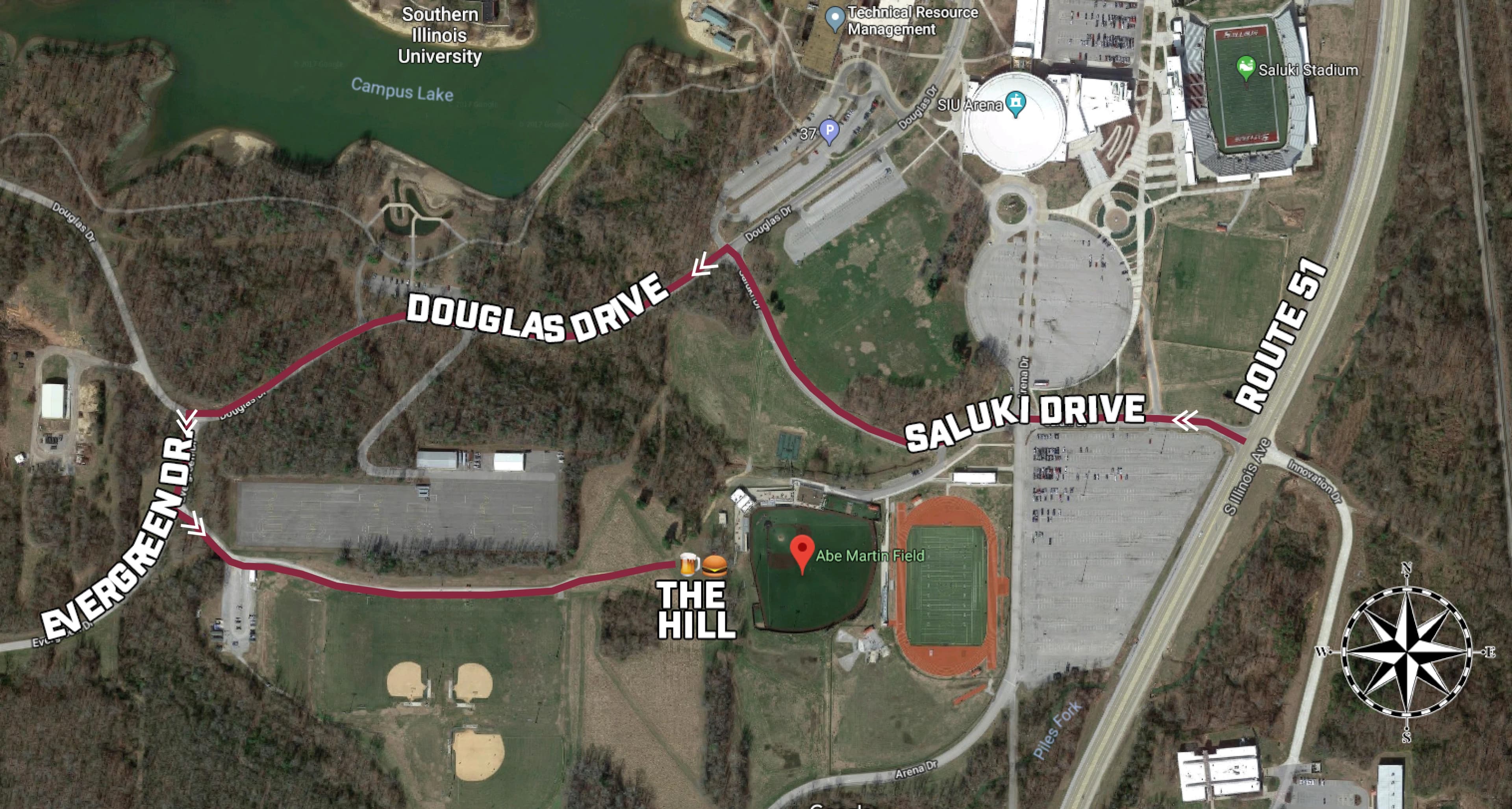 Itchy Jones Stadium: Venue layout, Itchy Jones Stadium — official-linked Directions to The Hill plan. Use the original map for routes and visitor facilities.