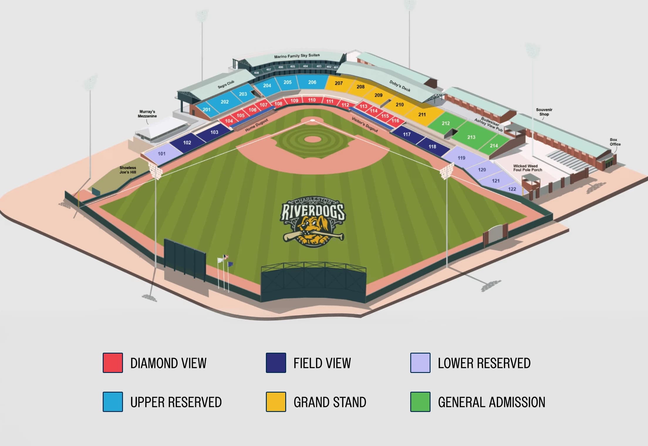 Joseph P. Riley, Jr. Ballpark: Seating chart, Joseph P. Riley, Jr. Ballpark — official-linked seating chart. Use the source chart for section and row details.
