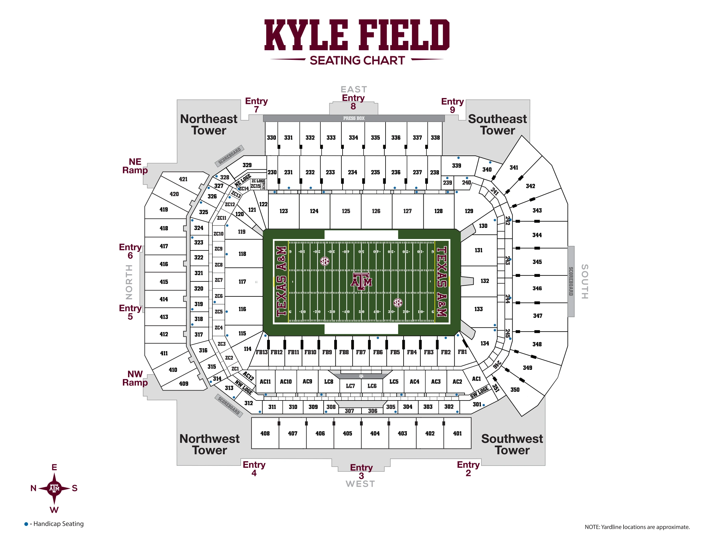 Kyle Field: Seating chart, Kyle Field — official-linked football seating chart. Use the source chart for section and row details.