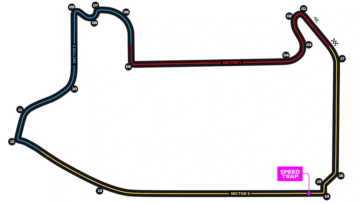 Las Vegas Strip Circuit: Venue layout, 2026 circuit layout — track orientation only. Use the original map for routes and visitor facilities.