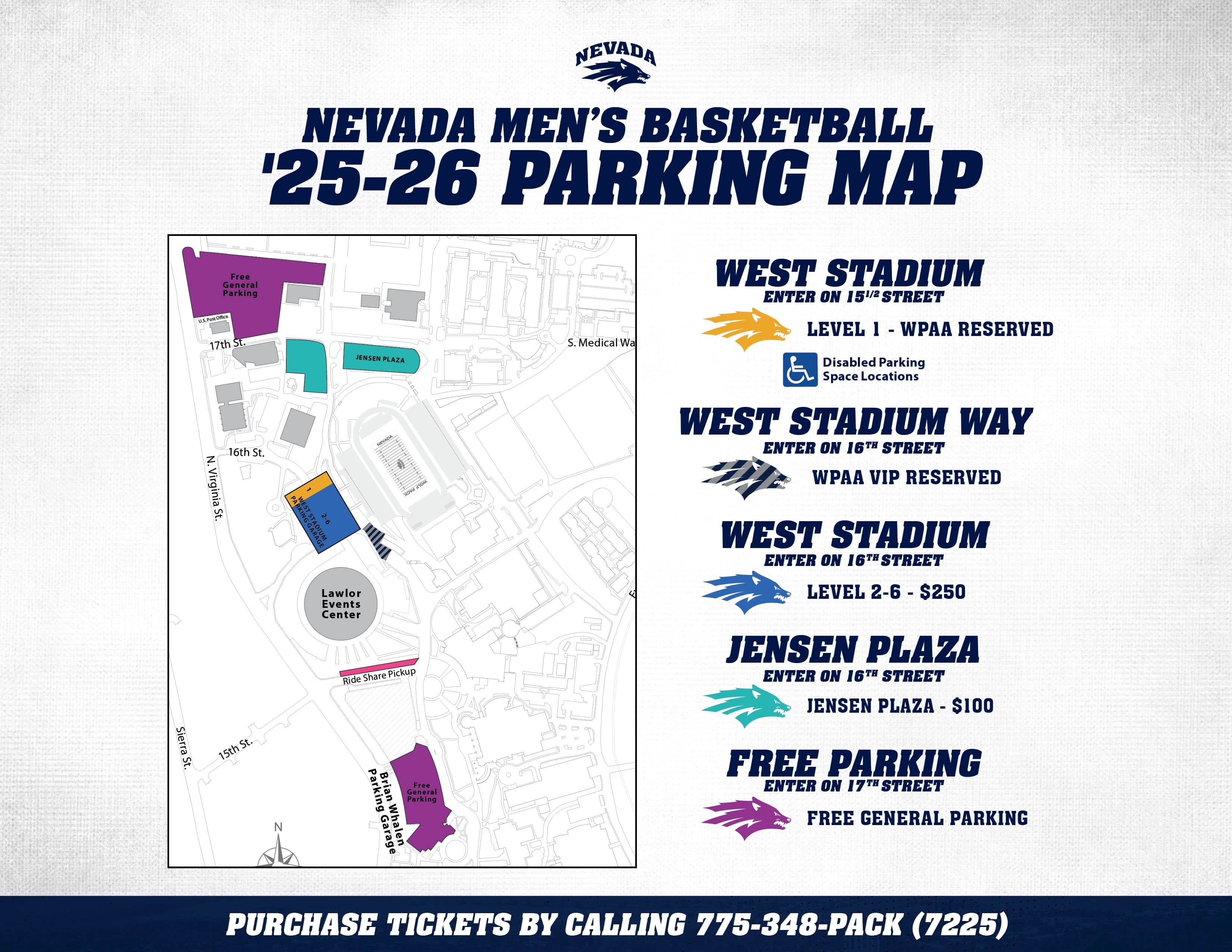 Lawlor Events Center: Venue layout, Lawlor Events Center — 2025–26 basketball parking orientation. Use the original map for routes and visitor facilities.