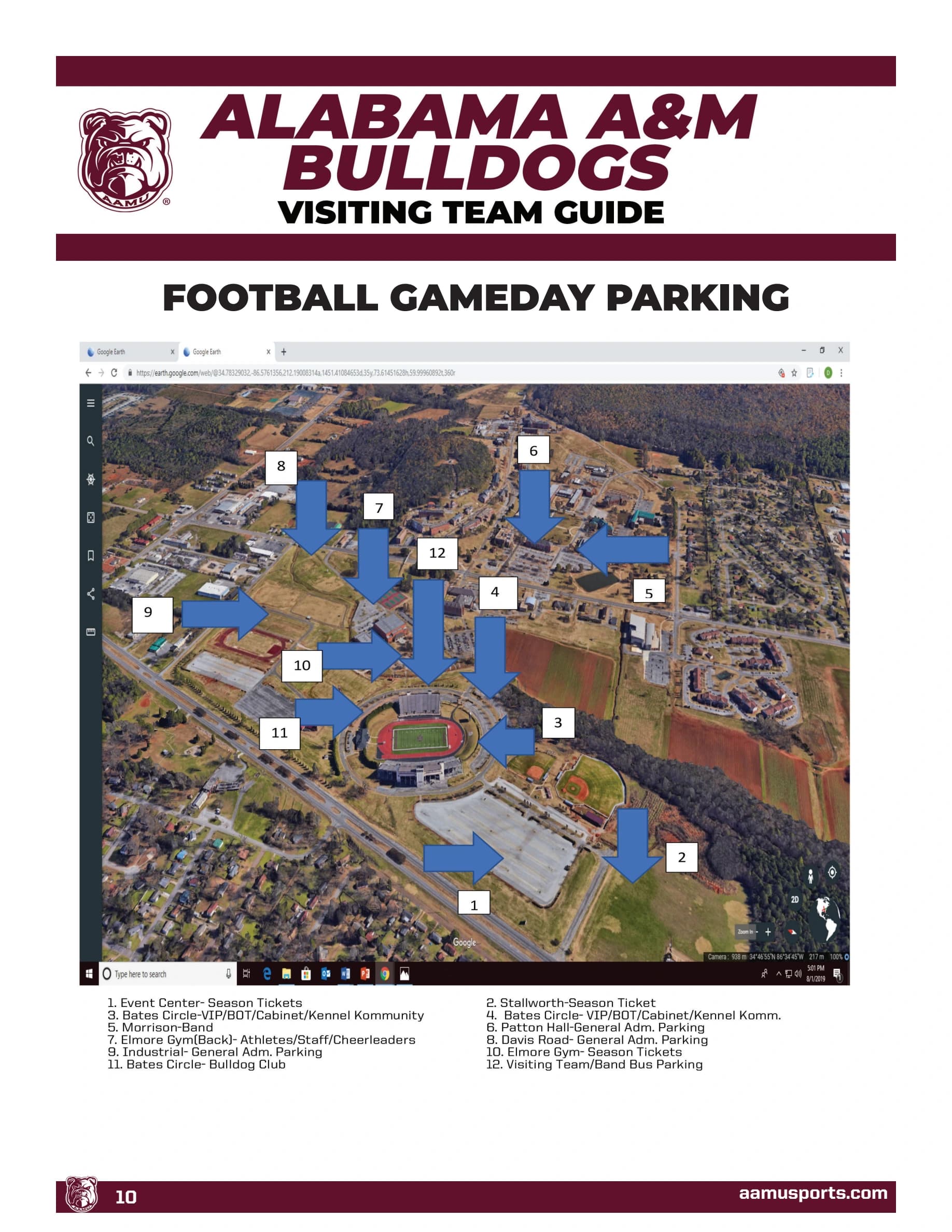 Louis Crews Stadium: Venue layout, Louis Crews Stadium — official 2026 football parking plan. Use the original map for routes and visitor facilities.