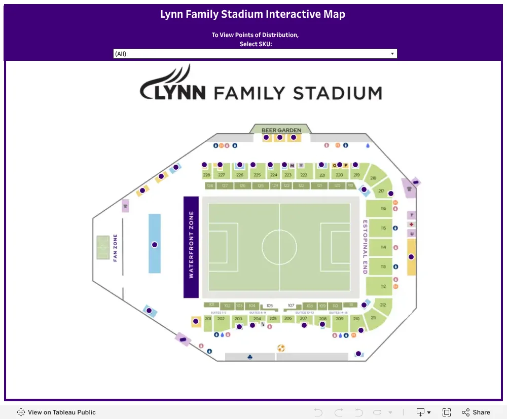 Lynn Family Stadium: Seating chart, Lynn Family Stadium — official full section and amenities overview. Use the source chart for section and row details.