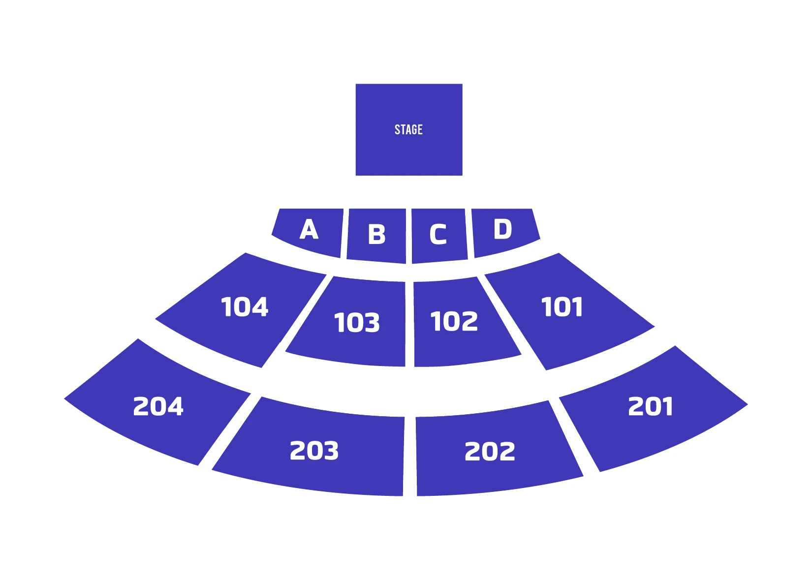 Mabee Center: Seating chart, Johnston Theatre; 2025 source. Use the source chart for section and row details.