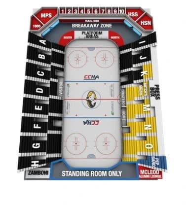 MacInnes Student Ice Arena: Seating chart, MacInnes Student Ice Arena — official hockey section reference. Use the source chart for section and row details.