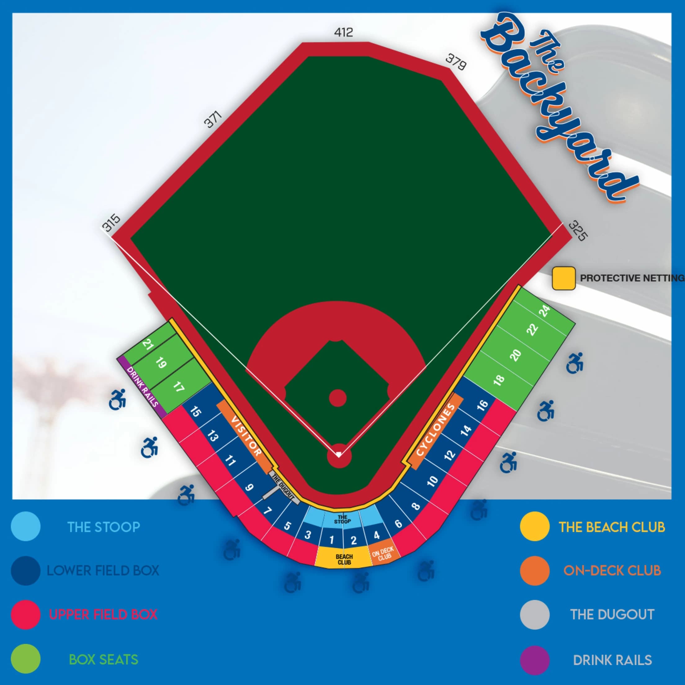 Maimonides Park: Seating chart, Baseball · Maimonides Park numbered sections and premium seating categories. Use the source chart for section and row details.