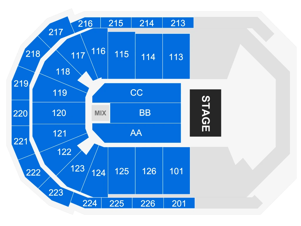 Maverik Center: Seating chart, Maverik Center — Gutfeld Live, October 17, 2026. Use the source chart for section and row details.