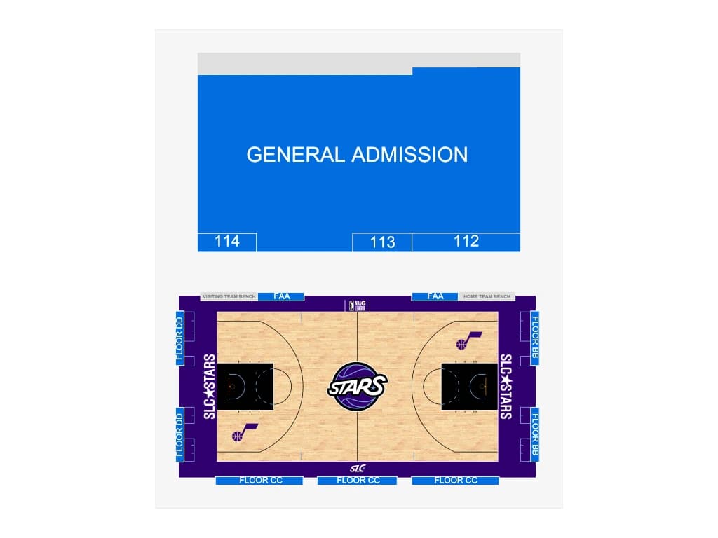 Maverik Center: Seating chart, Maverik Center — Stars vs. San Diego, November 29, 2026. Use the source chart for section and row details.