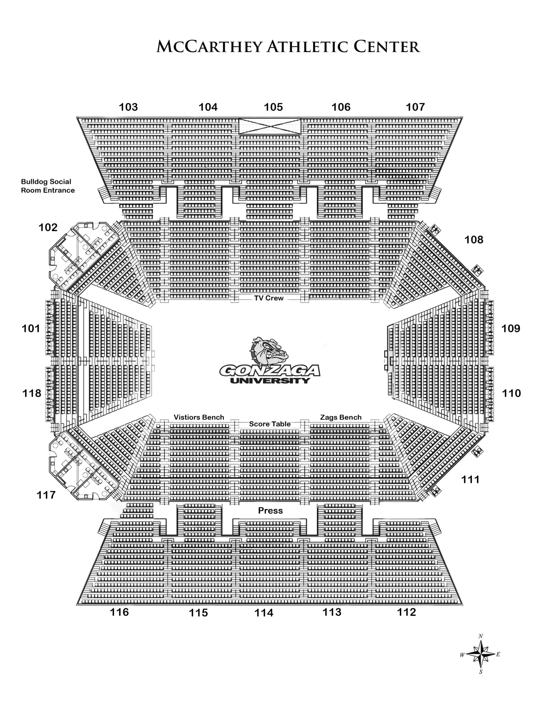 McCarthey Athletic Center: Seating chart, McCarthey basketball reference · bowl sections and court orientation. Use the source chart for section and row details.