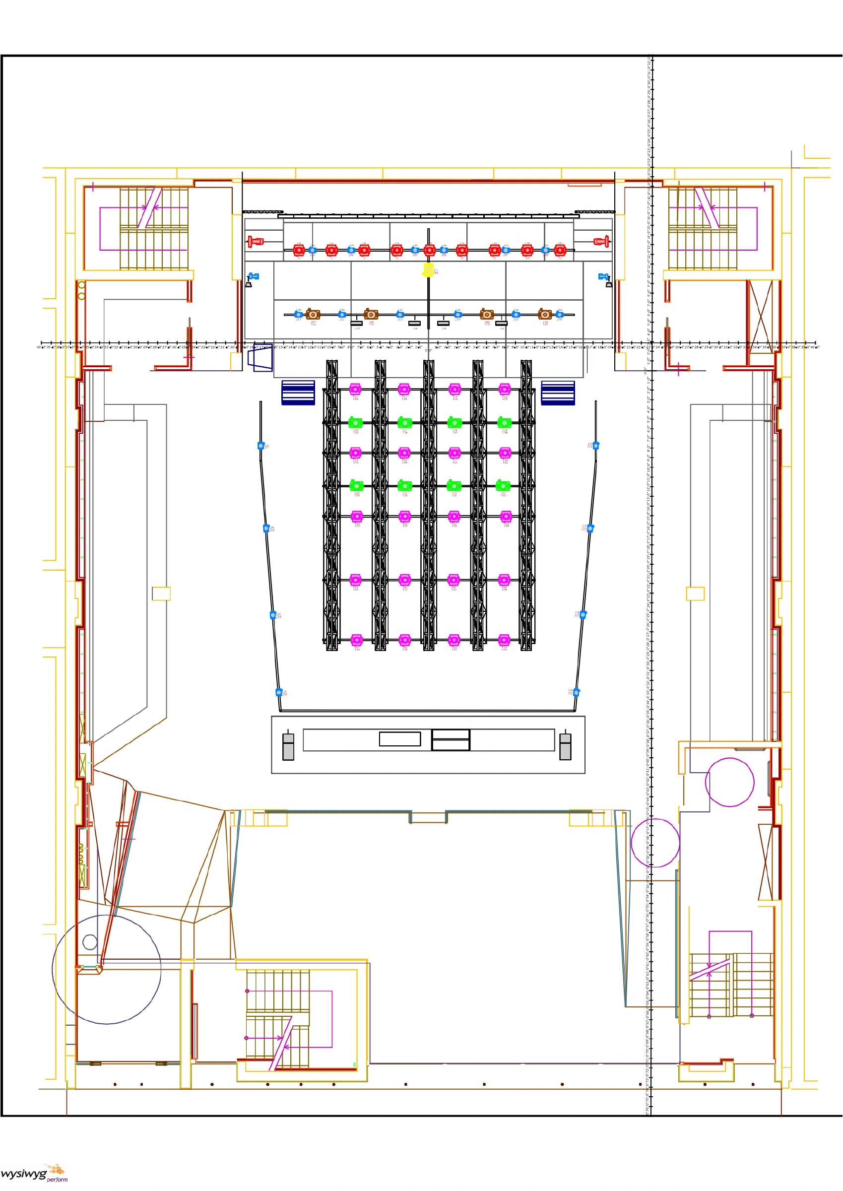 Melrose Ballroom: Venue layout, 2026 AV packet · complete technical room-outline/lighting plot. Use the original map for routes and visitor facilities.