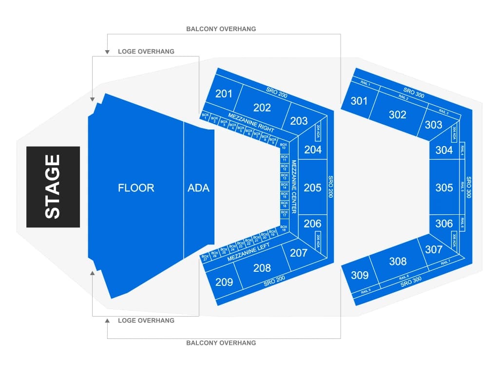 MGM Music Hall at Fenway: Seating chart, MGM Music Hall at Fenway — Gavin Adcock, 6 November 2026 example. Use the source chart for section and row details.