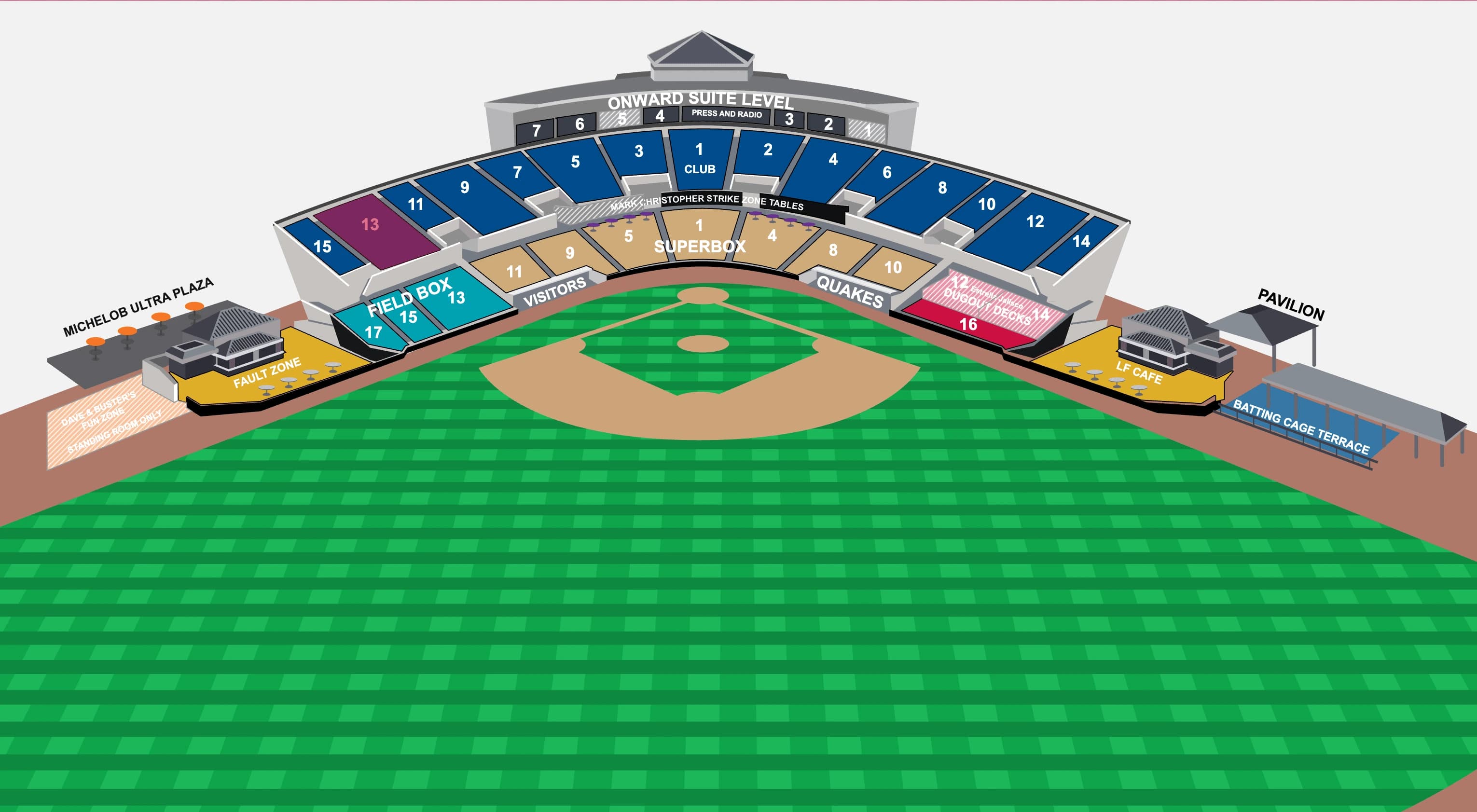Morongo Field: Seating chart, Morongo Field — official-linked 2026 numbered seating chart. Use the source chart for section and row details.