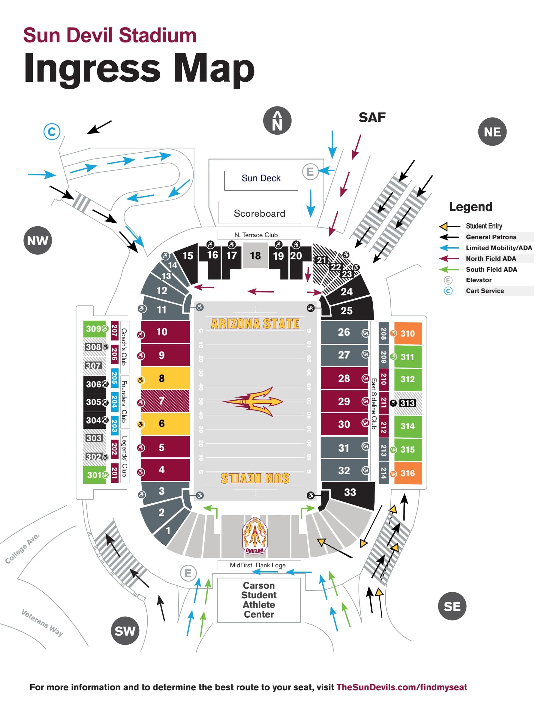 Mountain America Stadium: Seating chart, Mountain America Stadium — official-linked section and ingress map. Use the source chart for section and row details.