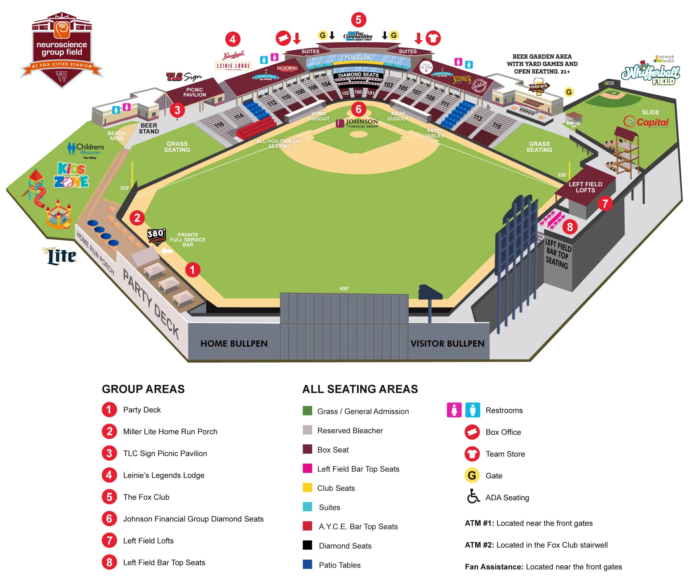 Neuroscience Group Field: Seating chart, Neuroscience Group Field — official 2026 seating and amenities. Use the source chart for section and row details.