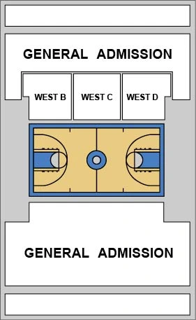 Newman Arena: Seating chart, Newman Arena — third-party basketball overview. Use the source chart for section and row details.