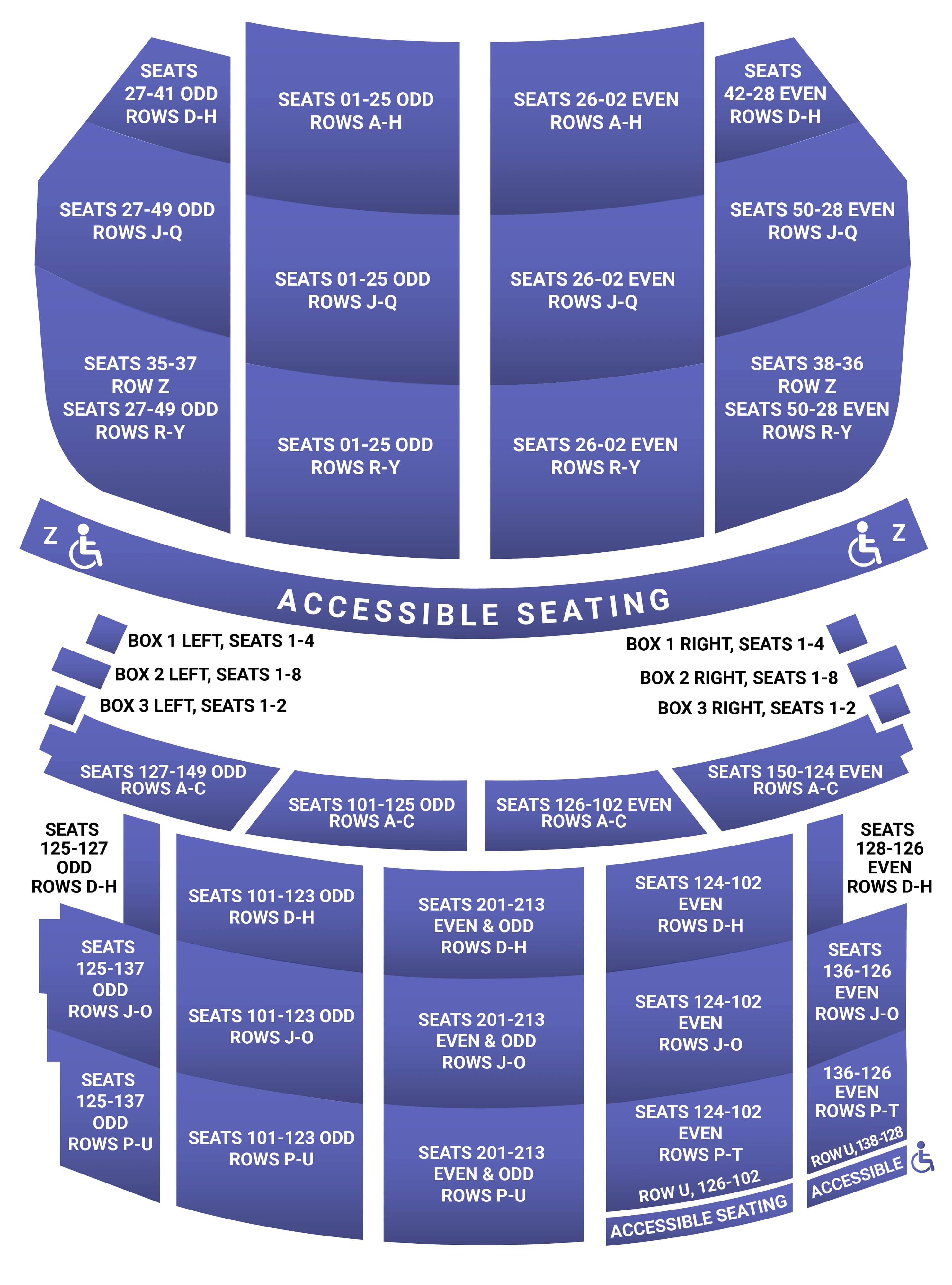 Orpheum Theatre Los Angeles: Seating chart, Full theatre. Use the source chart for section and row details.
