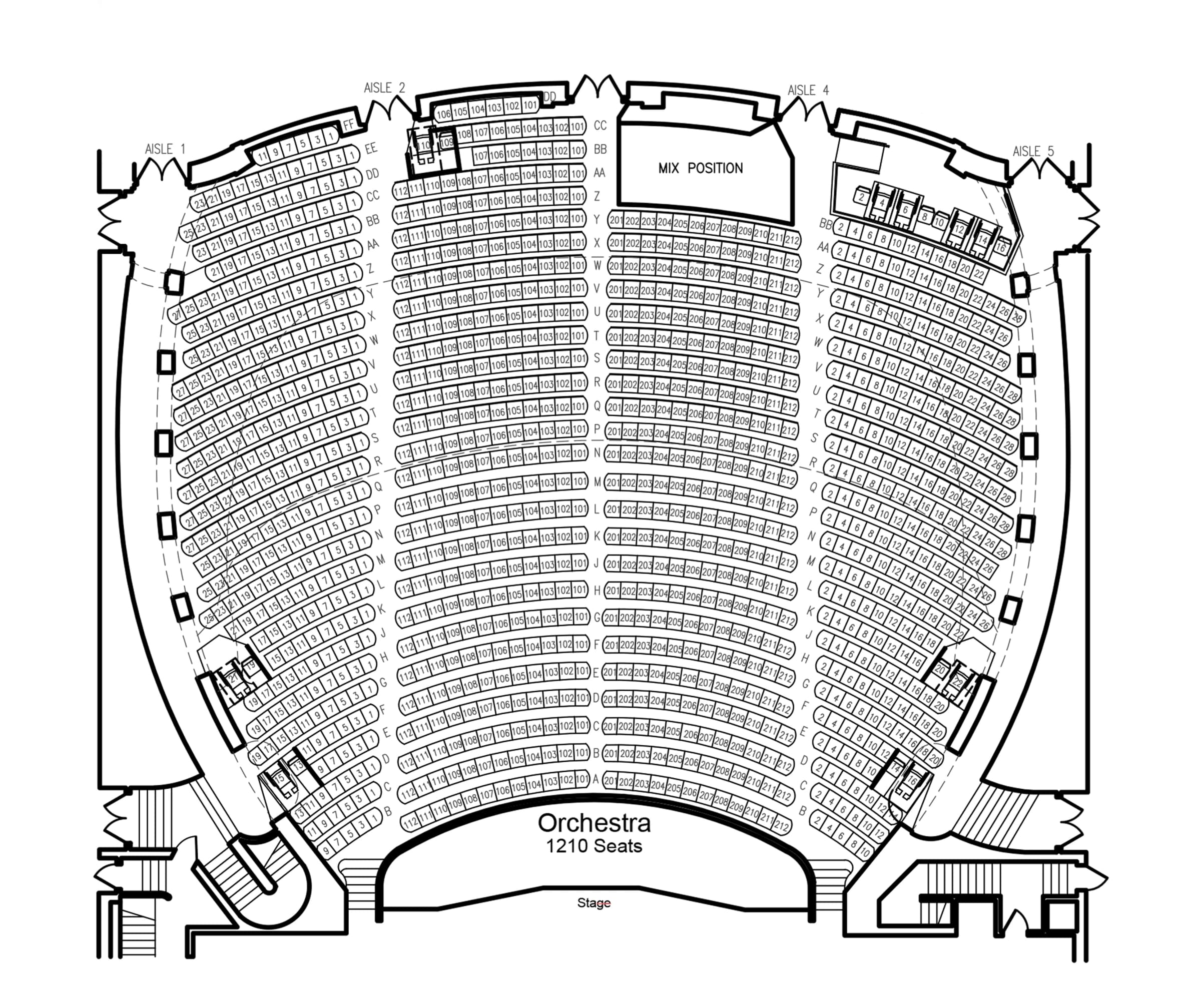 Orpheum Theatre Memphis: Seating chart, Orchestra · accessible seating. Use the source chart for section and row details.
