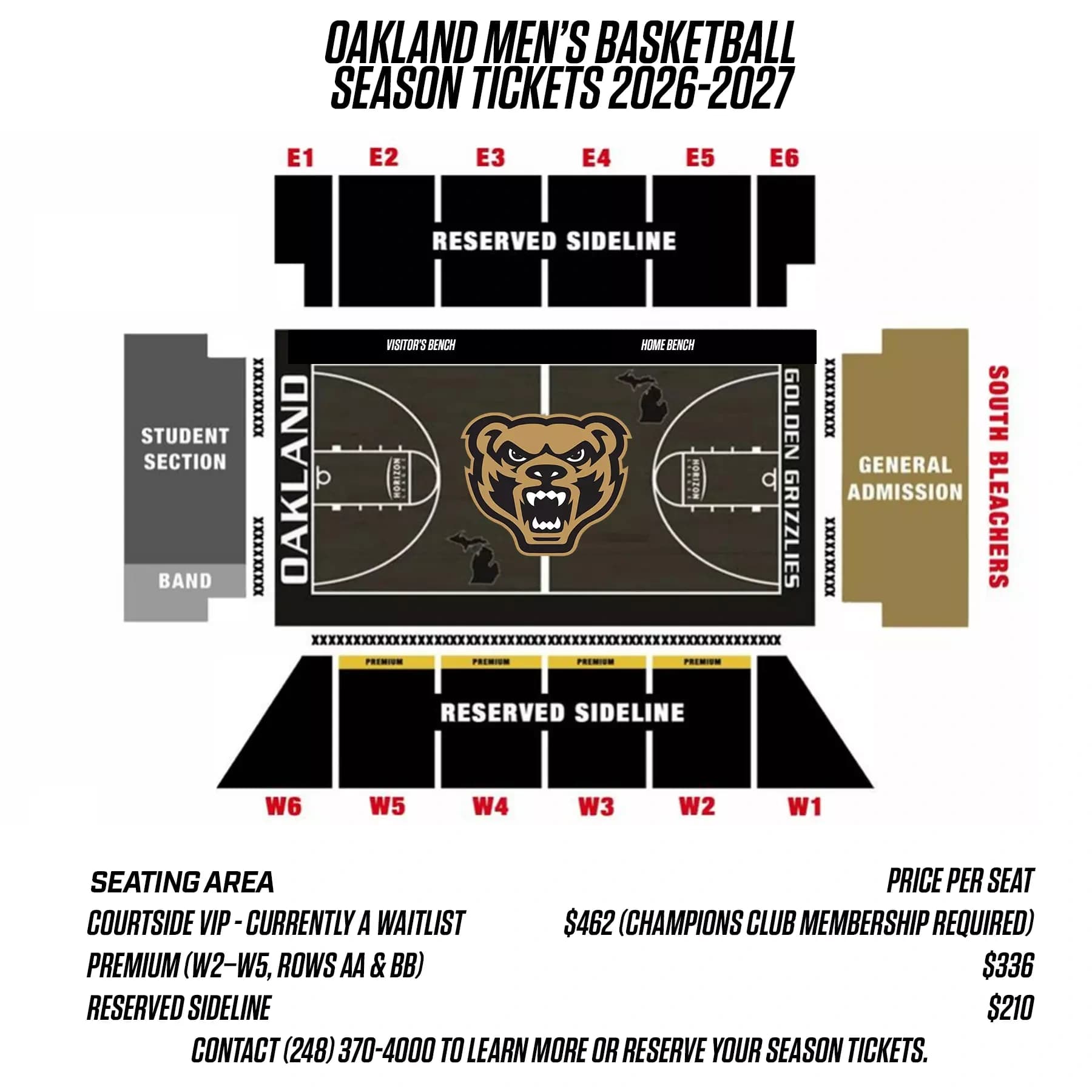 OU Credit Union O'rena: Seating chart, 2026–27 men’s basketball sections and ticket products. Use the source chart for section and row details.