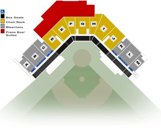 Pete Taylor Park: Seating chart, Pete Taylor Park — official ticket-office seating chart. Use the source chart for section and row details.
