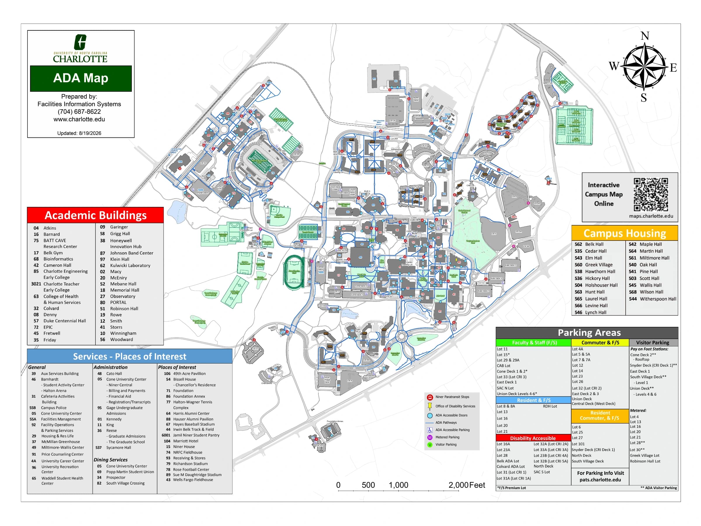 Robert and Mariam Hayes Stadium: Venue layout, Campus accessible paths, doors and parking · updated August 19, 2026. Use the original map for routes and visitor facilities.